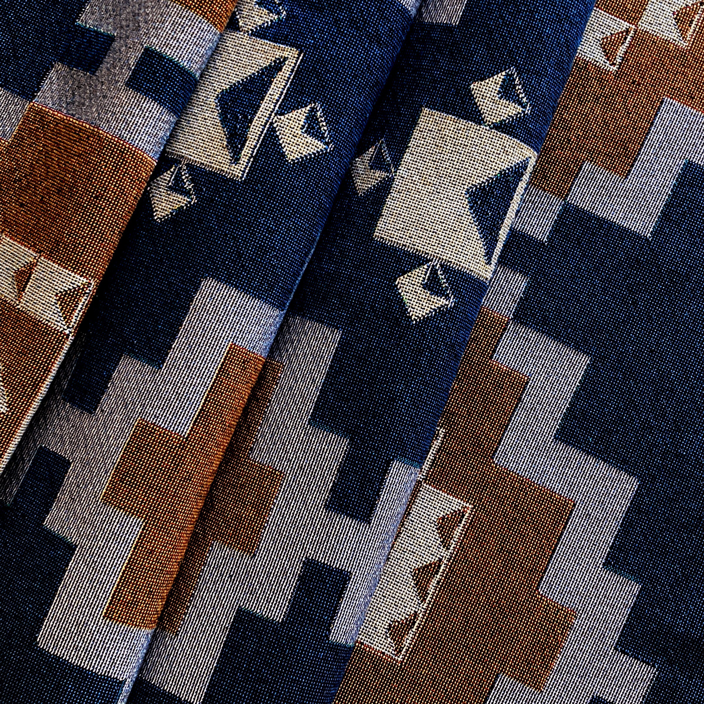 Loom Woven Throw Blanket in Navy Diamond