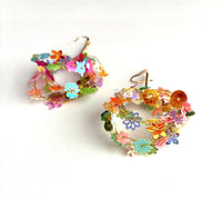 3-D Sparkling Floral Earrings