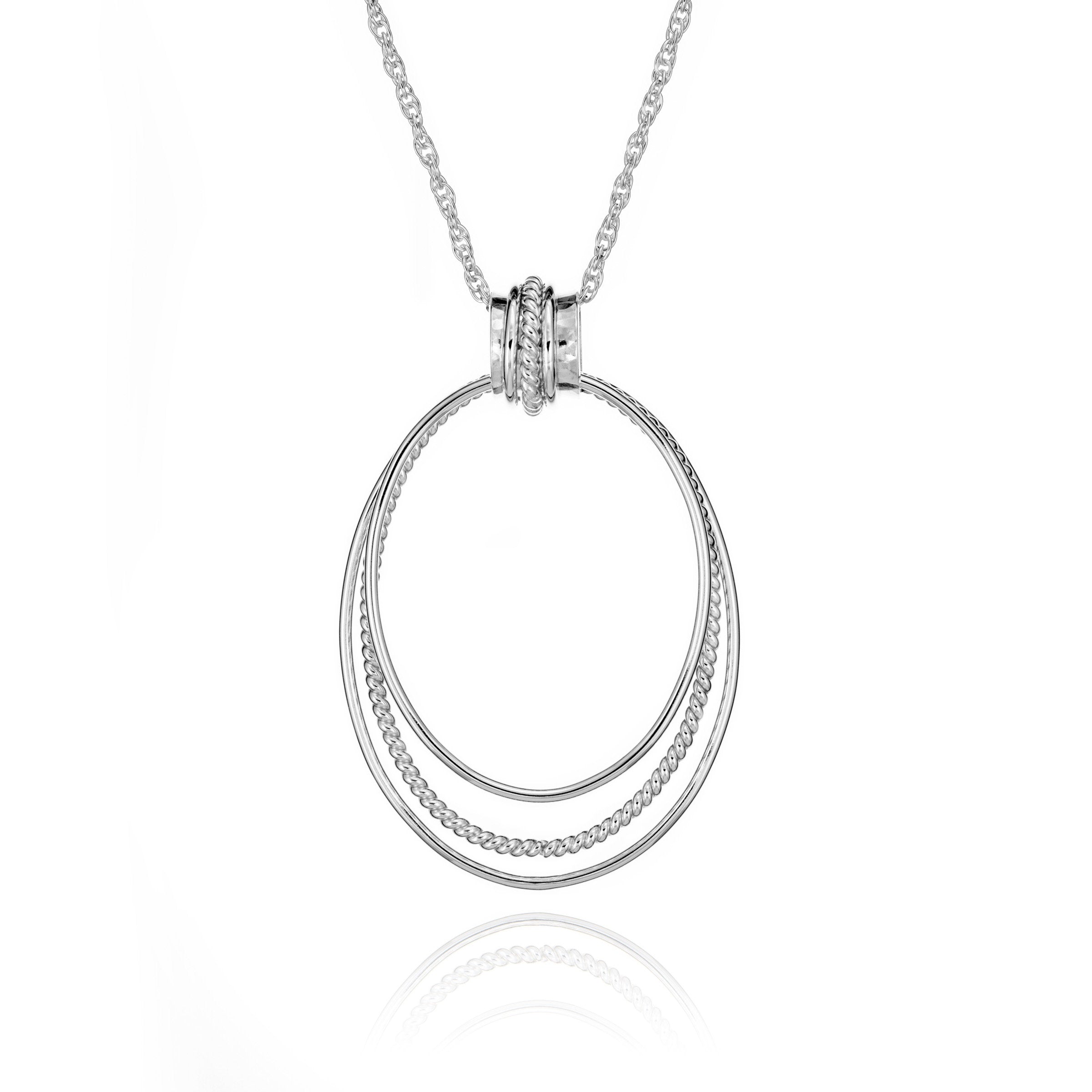 Long  Necklace with Large Oval Hoops