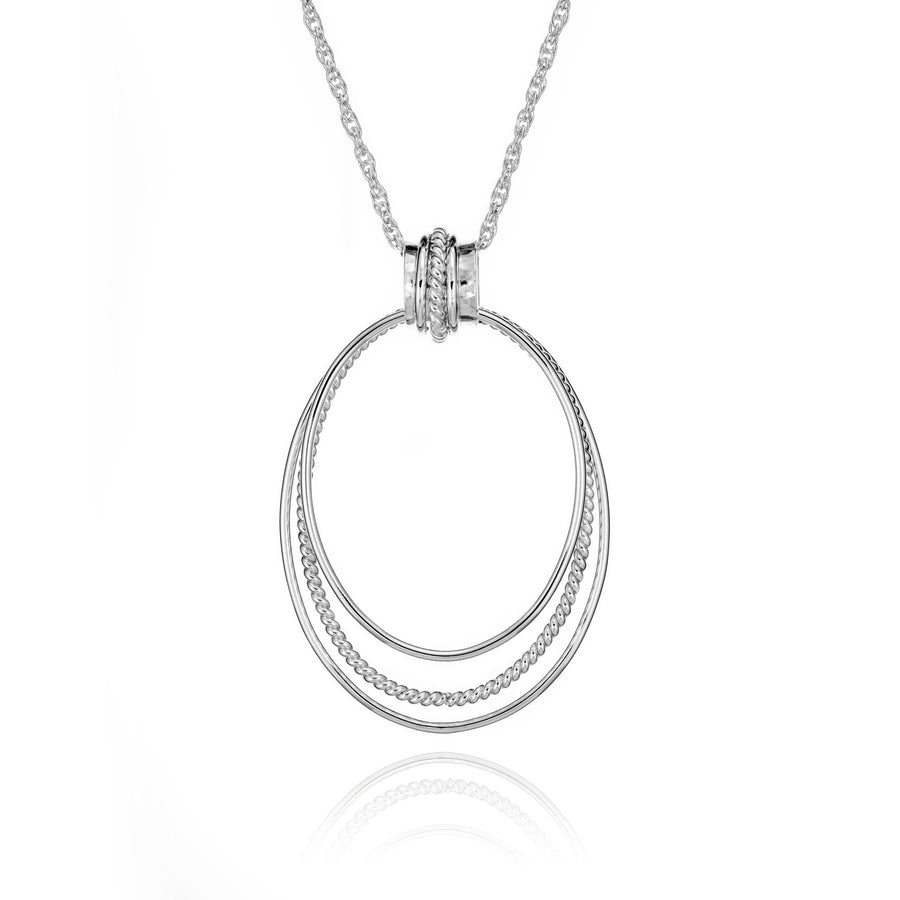 Long  Necklace with Large Oval Hoops