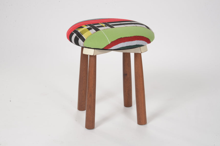 Kente Cloth and African Mahogany Stool