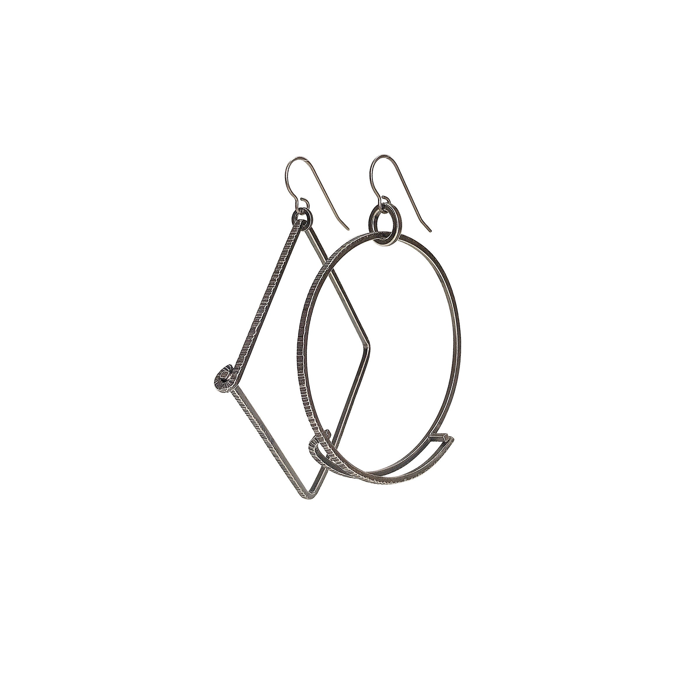 Circle + Square Hoop Earrings