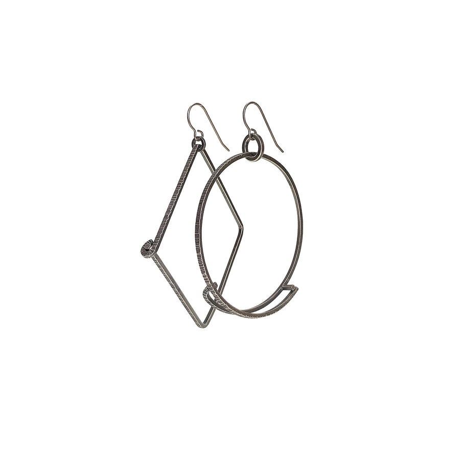 Circle + Square Hoop Earrings