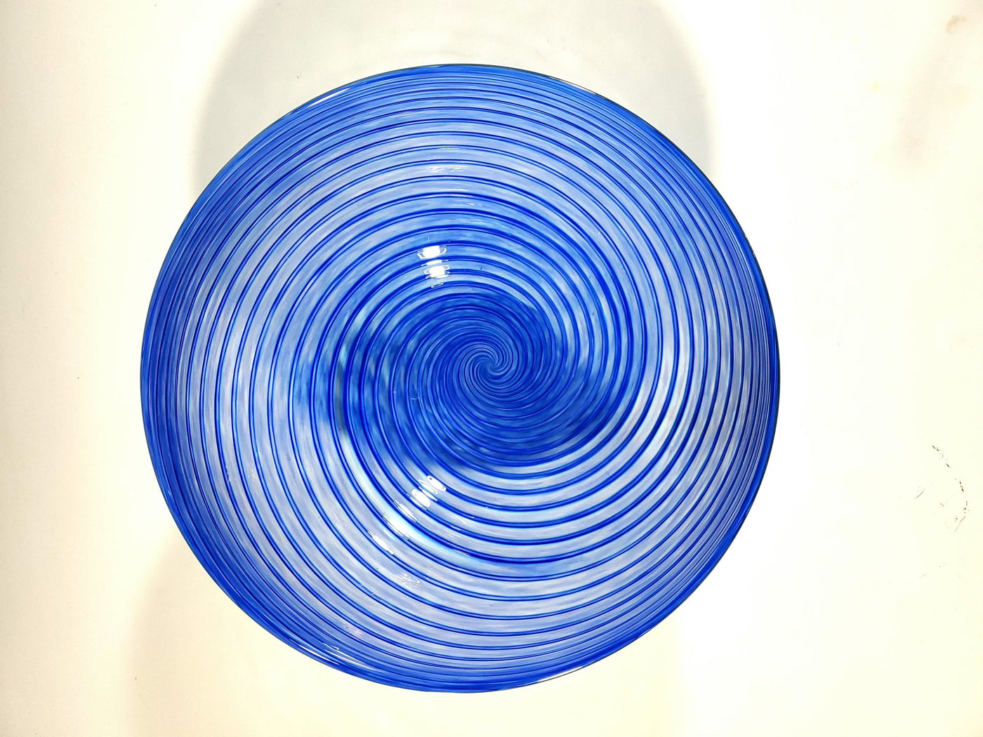 Footed Indigo Spiral Bowl