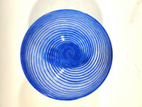 Footed Indigo Spiral Bowl