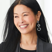Bumpy Long Three-Tier Earrings