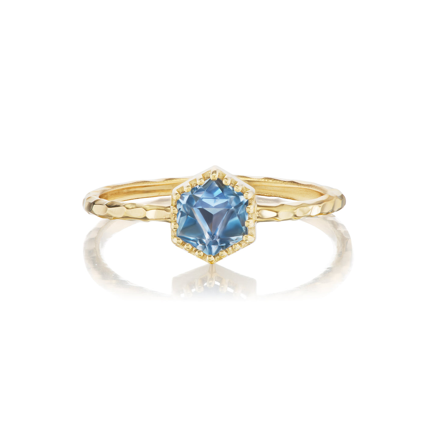 Geocut Sapphire Solitaire Ring