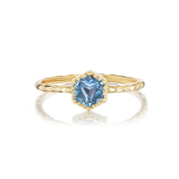Geocut Sapphire Solitaire Ring