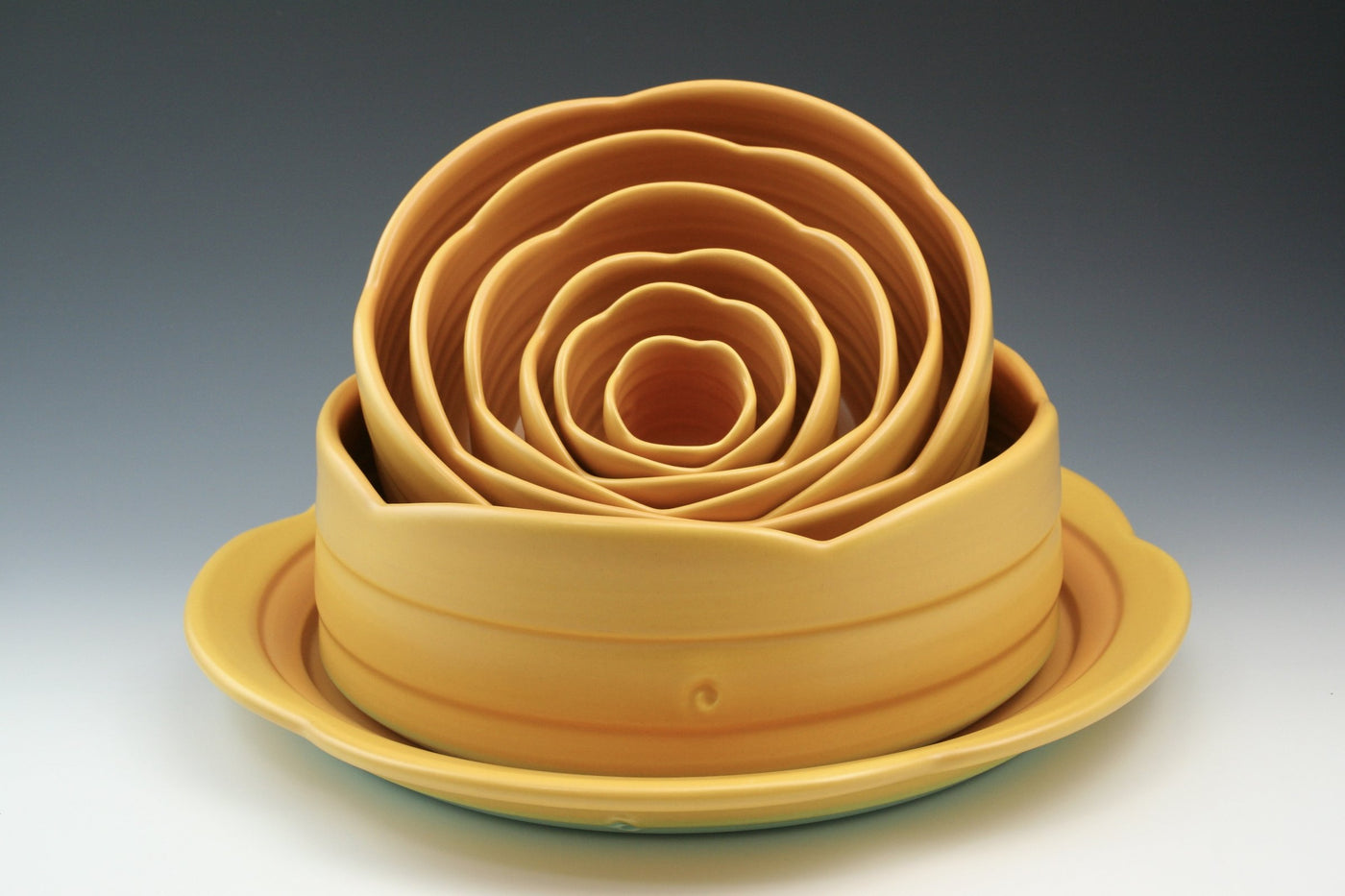 Saffron Delphinium Bowl Set