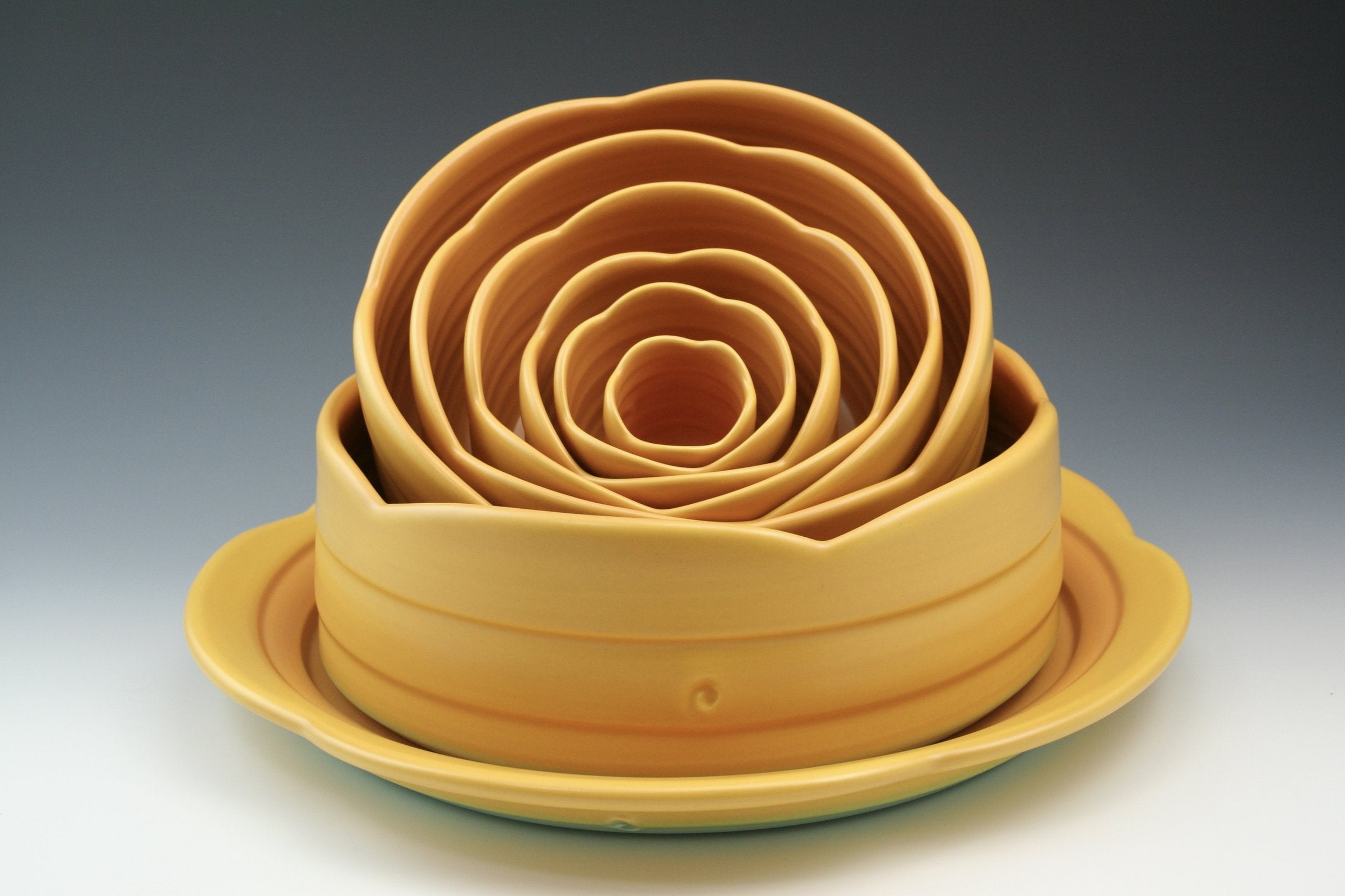 Saffron Delphinium Bowl Set