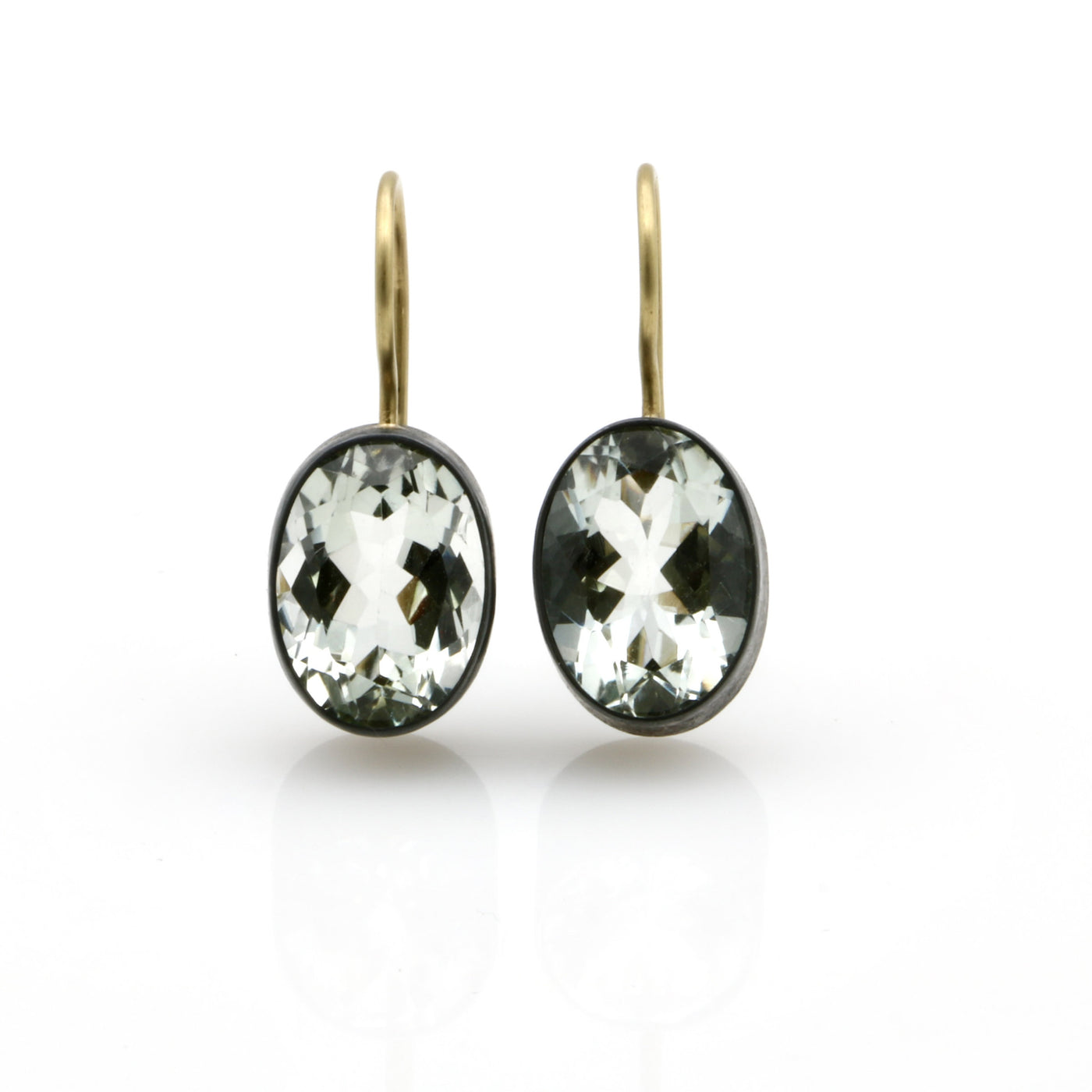 Oval Prasiolite Earrings