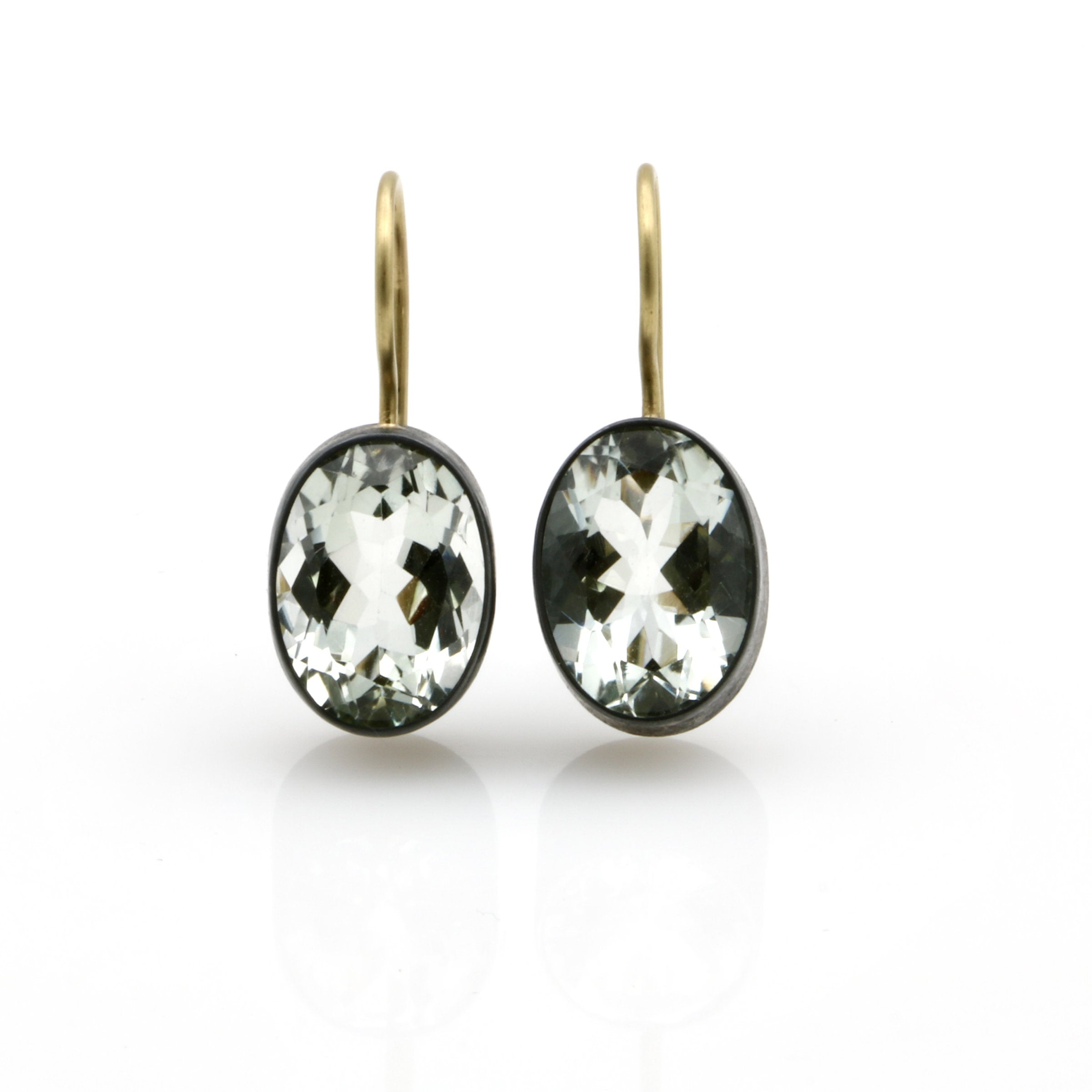 Oval Prasiolite Earrings