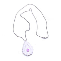 White & Pink Enamel Pendant