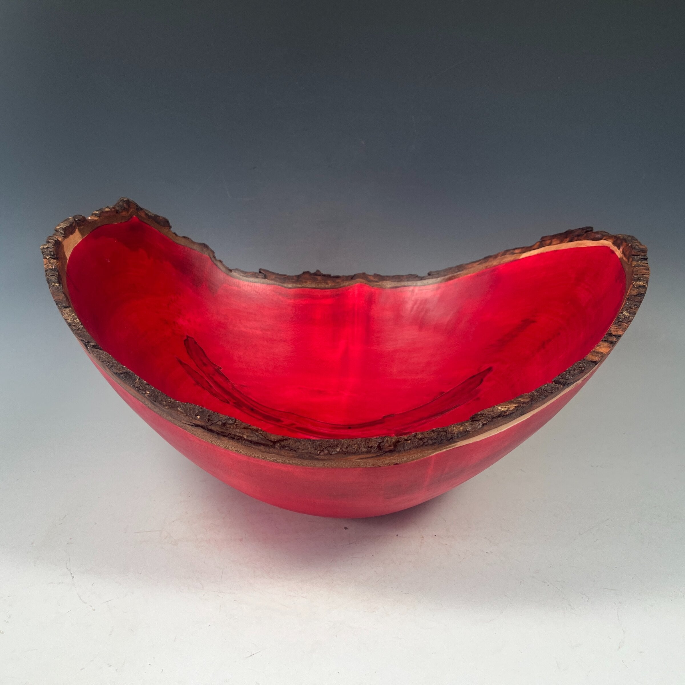 Natural Edge Maple Bowl in Red I