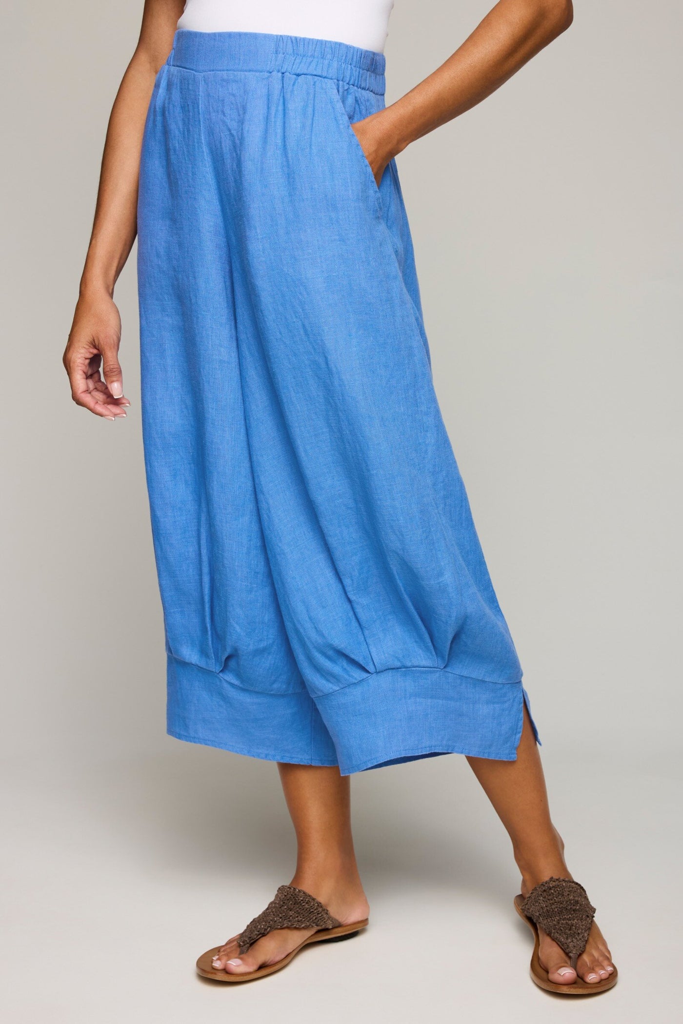 Linen Cuffed Lantern Pant
