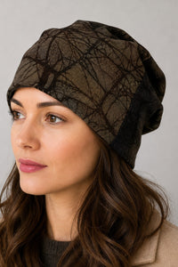 Hand Dyed Batik Wool Hat