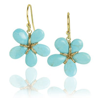 Sleeping Beauty Turquoise Flower Earrings