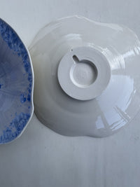 Carved Rim Crystalline Wall Bowls, Set of Five
