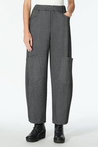 Herringbone Barrel Leg Pant