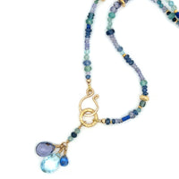 Blue Gemstone Trio Necklace