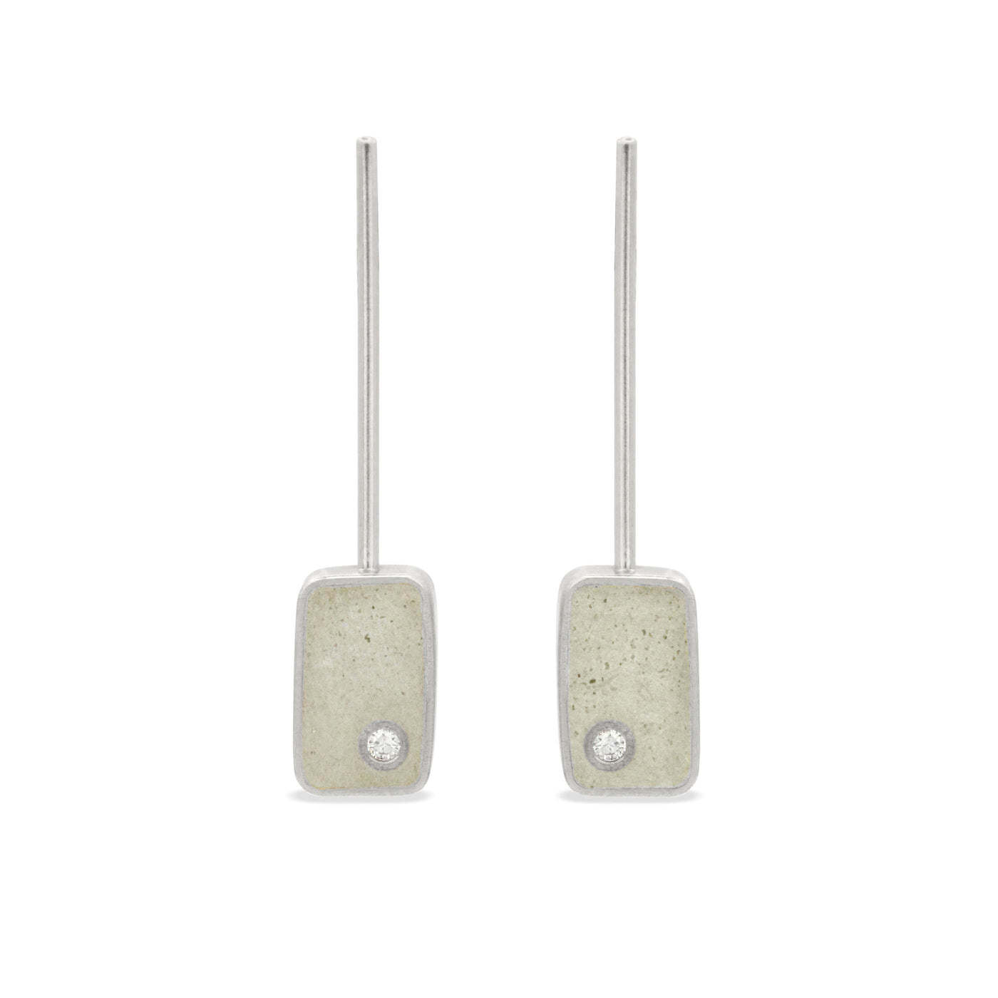 Sterling Silver with White Concrete