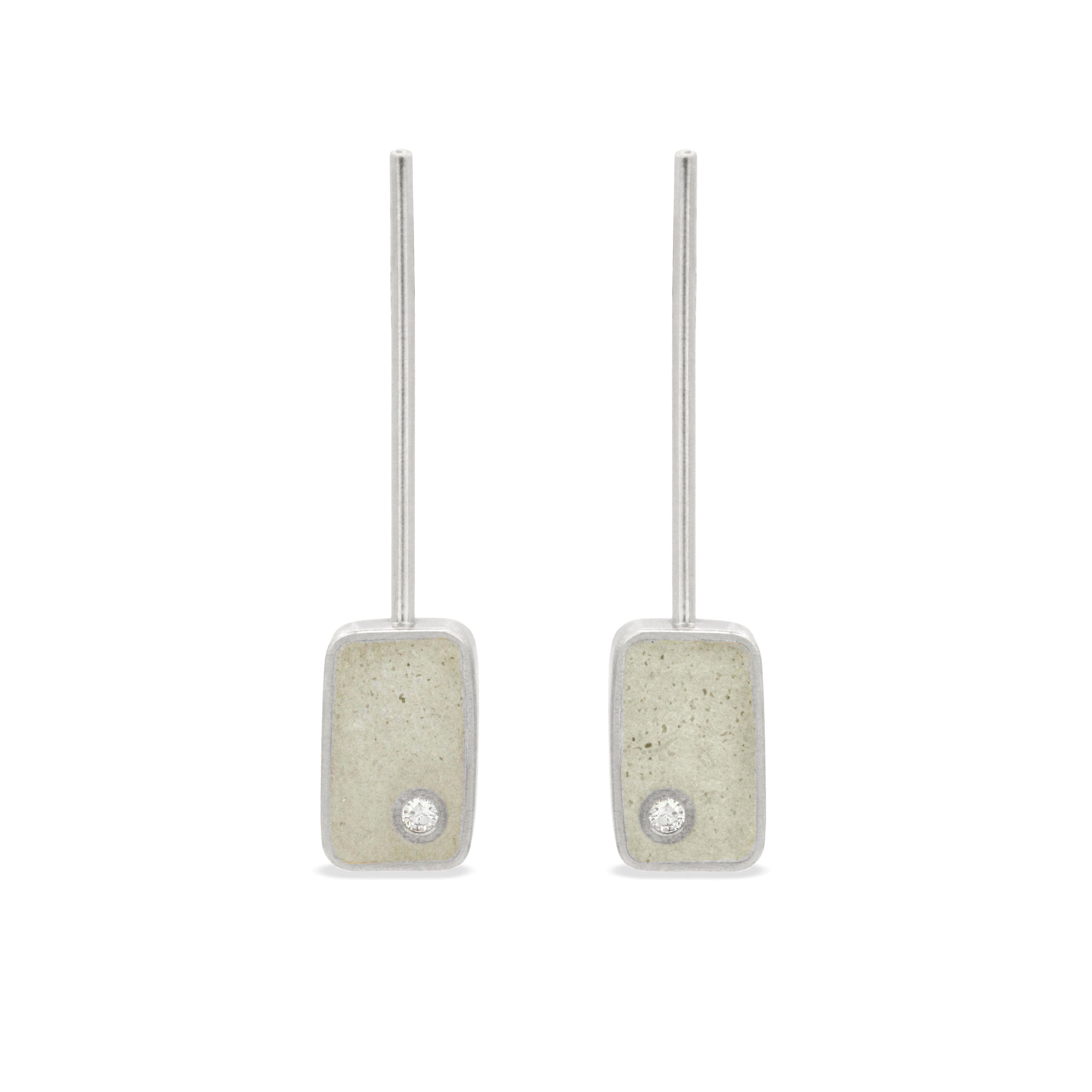 Sterling Silver with White Concrete