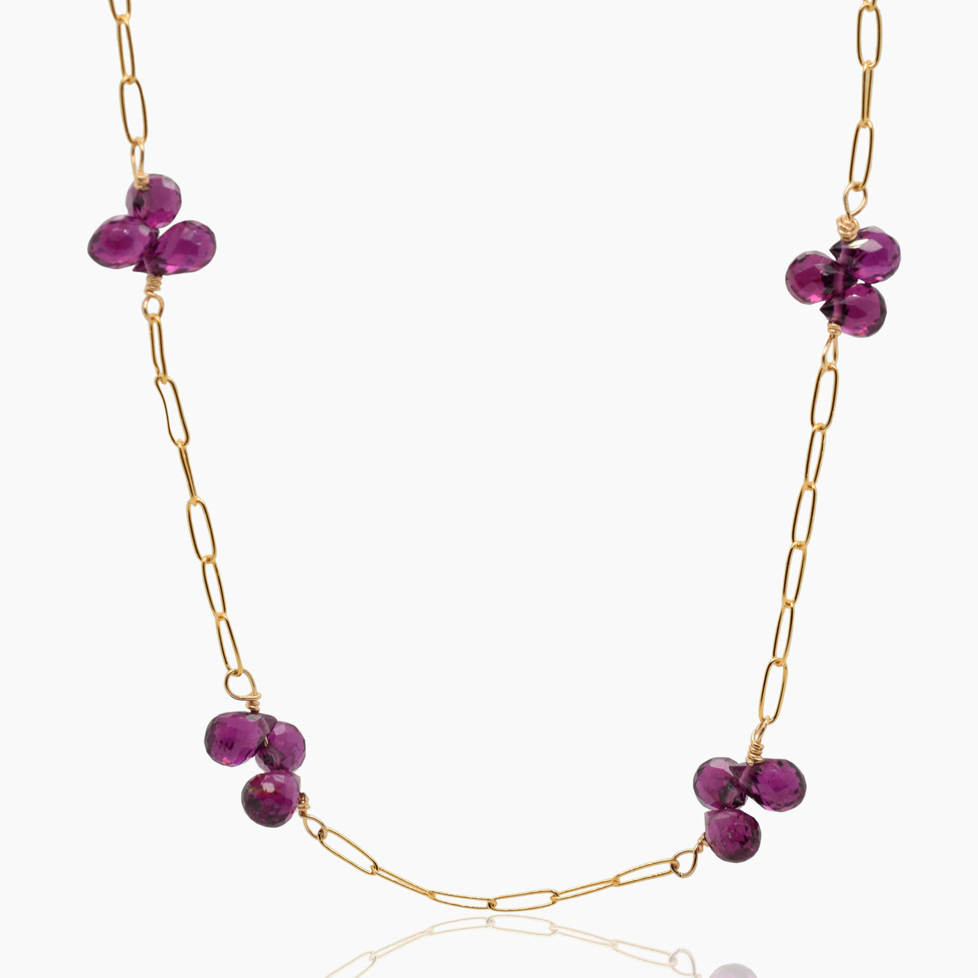 Purple Garnet Fine Chain Necklace
