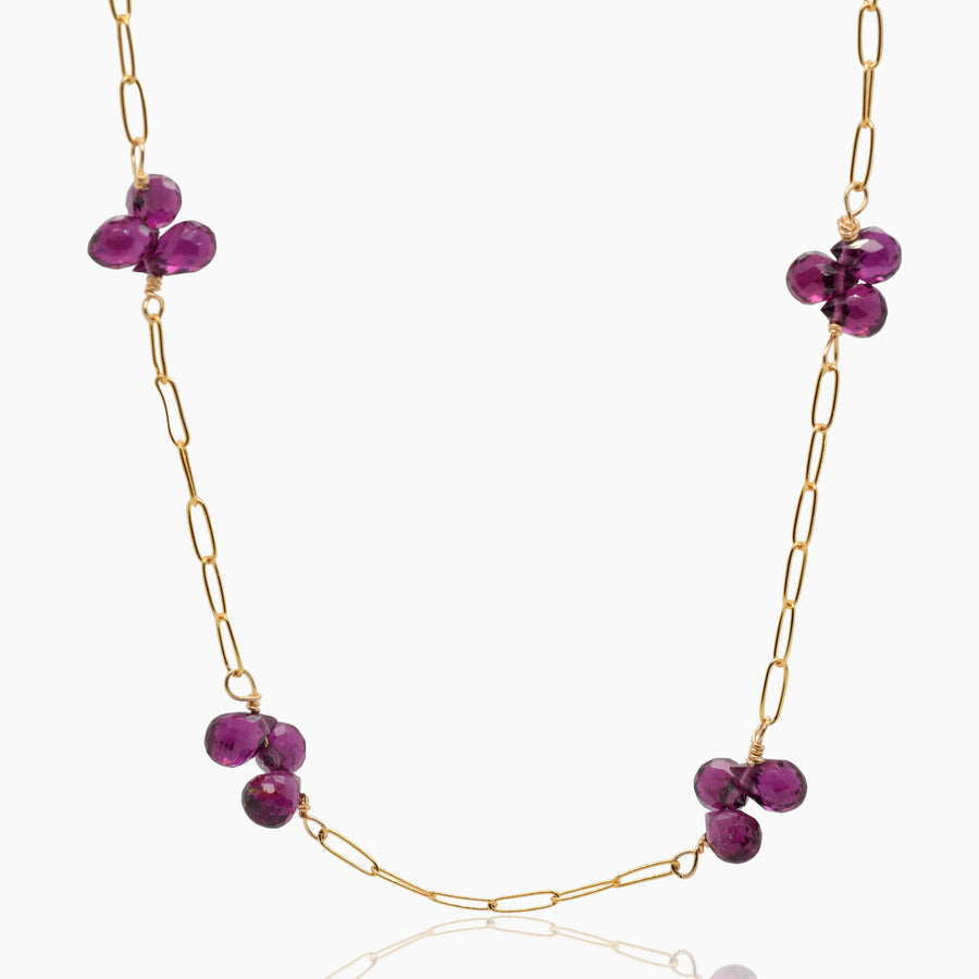 Purple Garnet Fine Chain Necklace