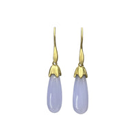 Blue Chalcedony Briolette Bud Earrings