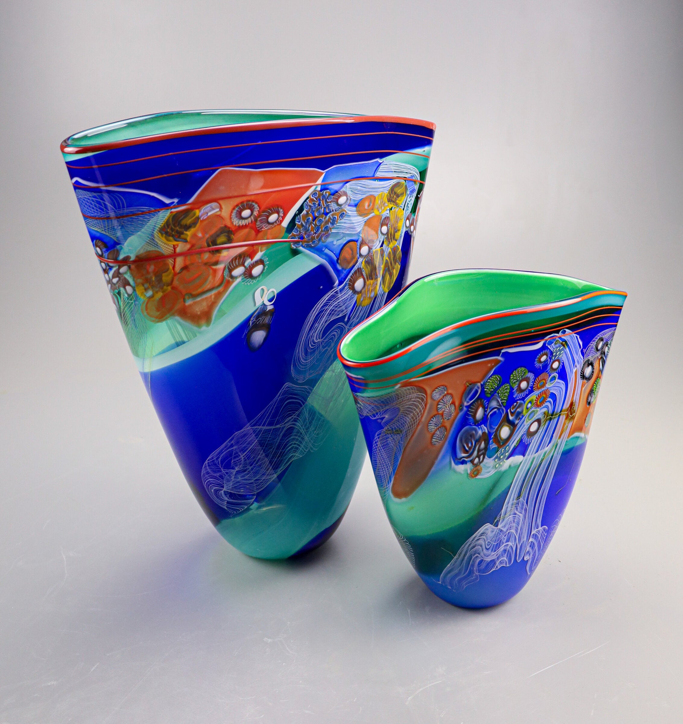 Color Field Vase in Emerald Ocean