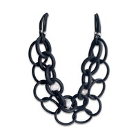 Double Strand Black Rubber Necklace