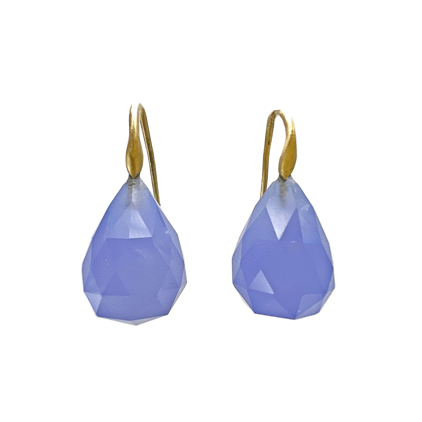 Chalcedony Briolette Drop Earrings