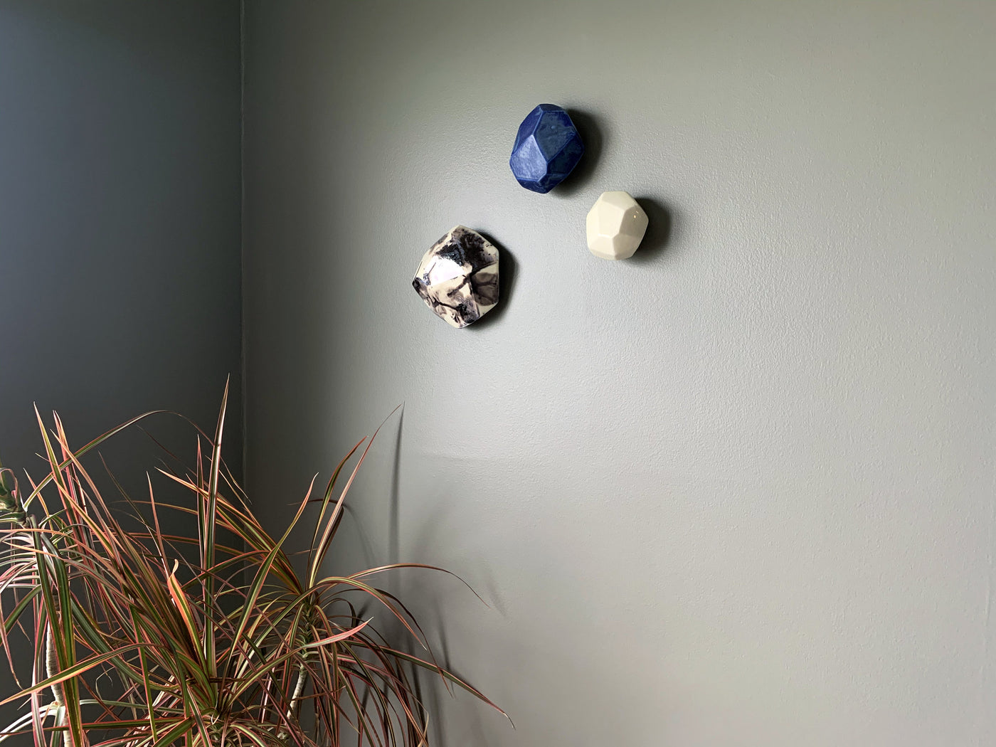 Set of Three Geo Wall Stones