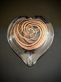 Black Cane and Gold Aventurine Spiral Pattern Heart