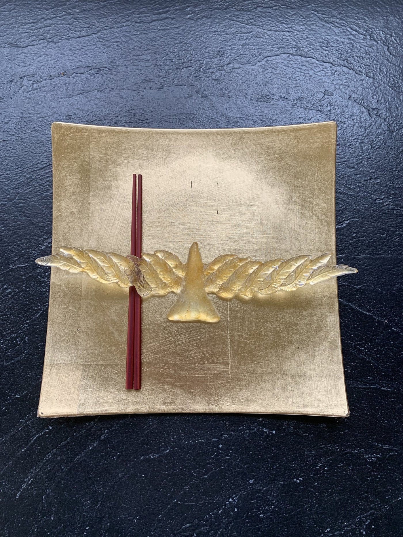 Gold Glass Bird Crystal Place Setting