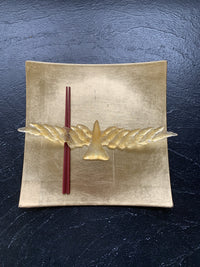 Gold Glass Bird Crystal Place Setting