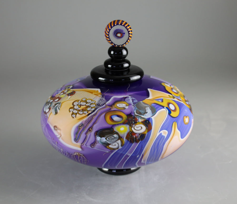 Color Field Lidded Disk in Deep Purple