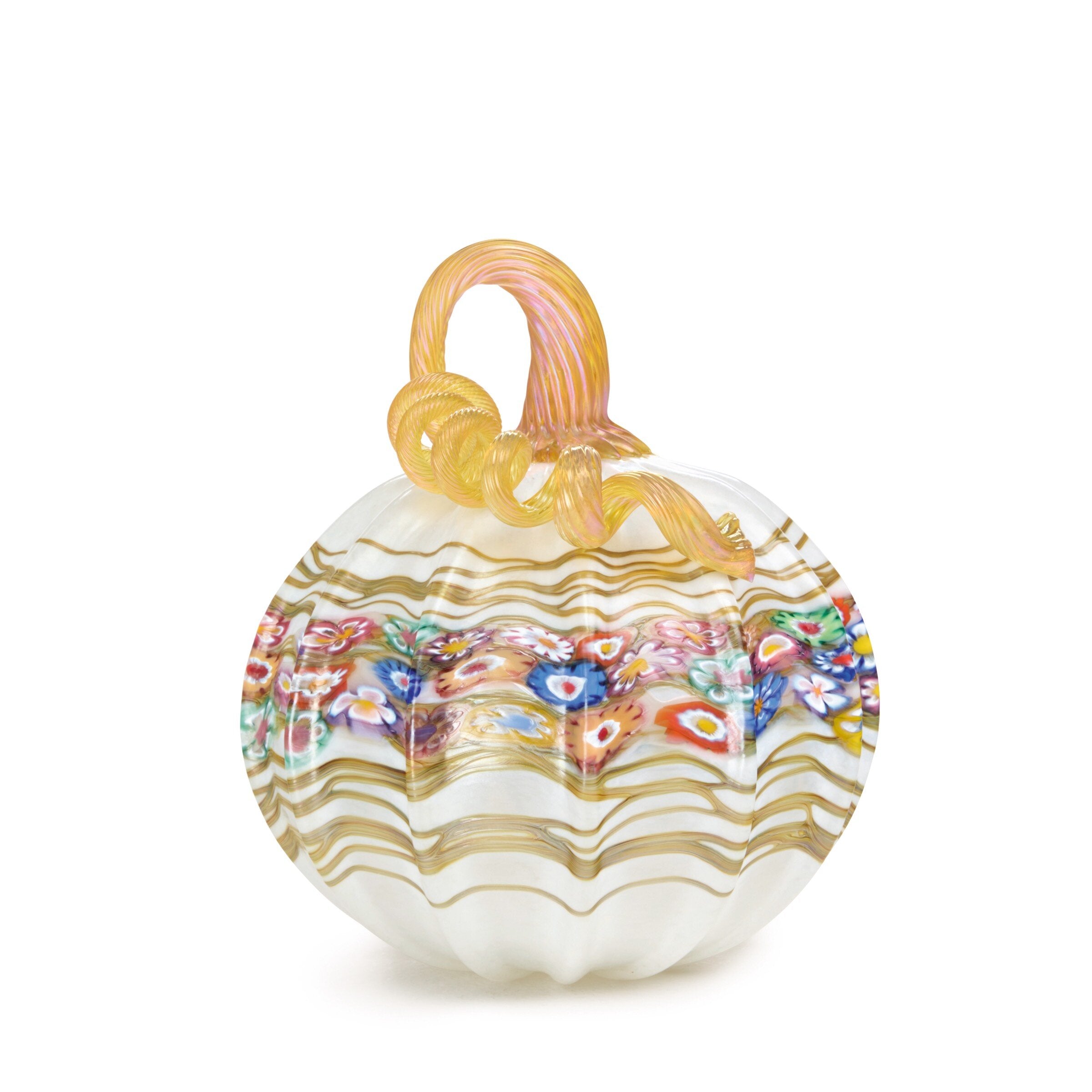 Floral Vines Pumpkin in Opal White