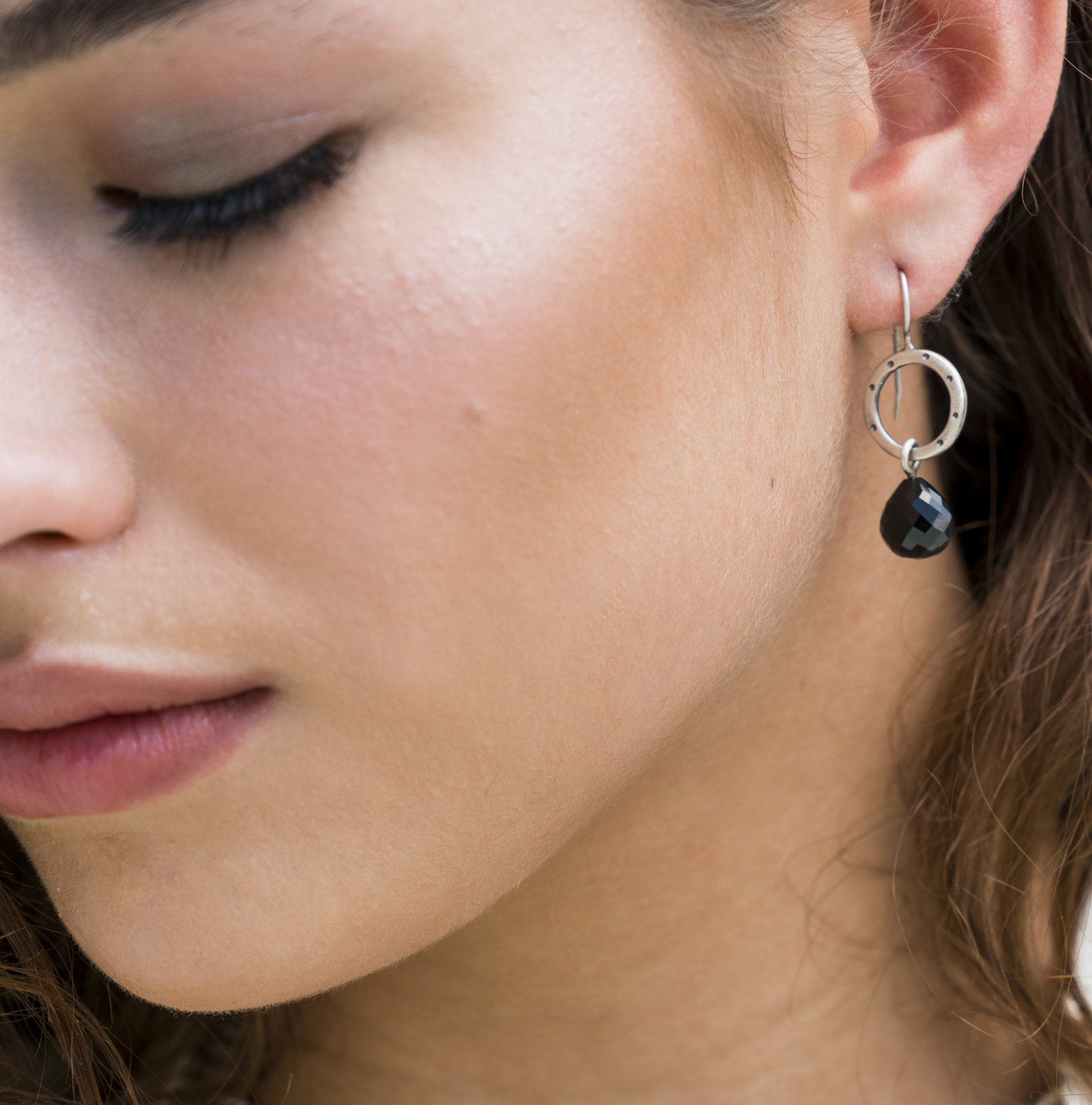 Betty Earrings with Hematite Briolettes