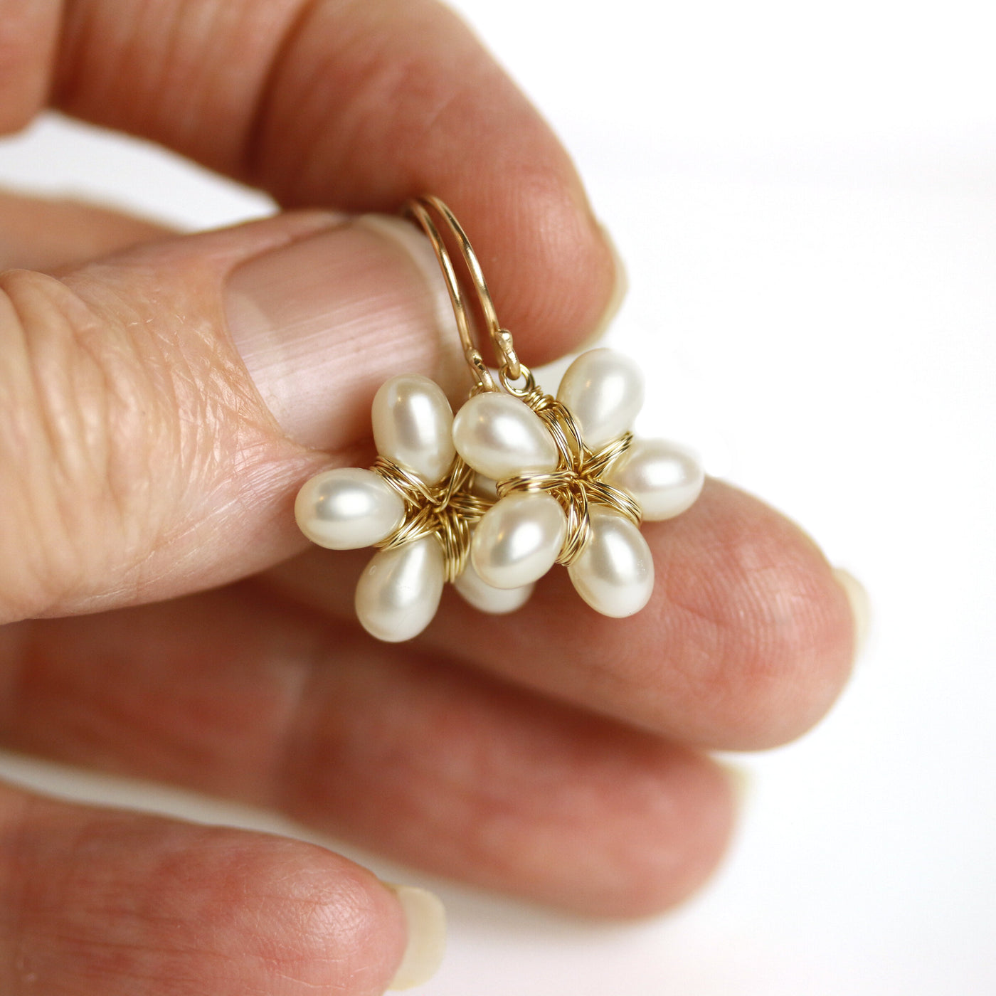 Freshwater Pearl Flower Earrings