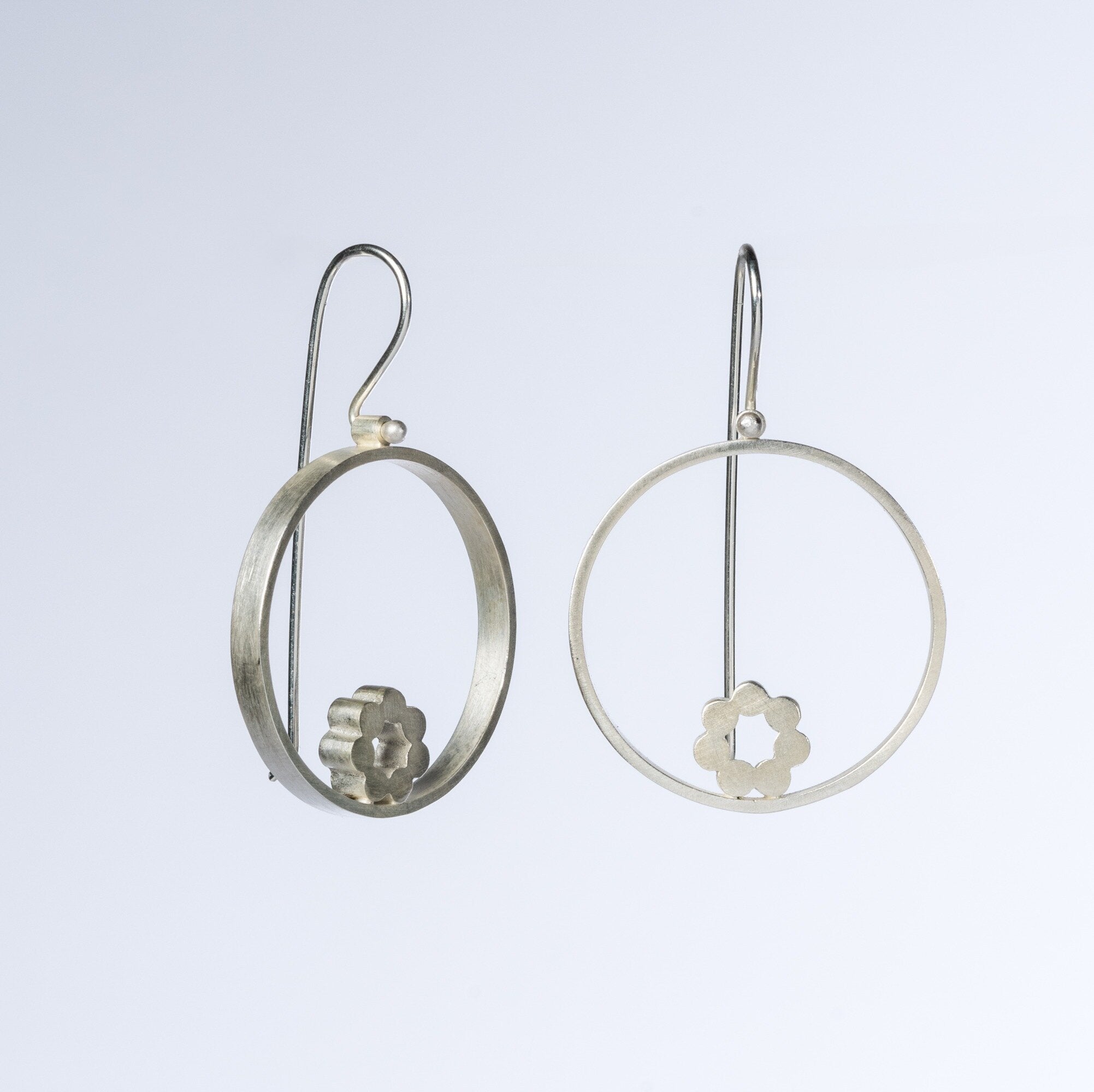 Flower Hoop Earrings