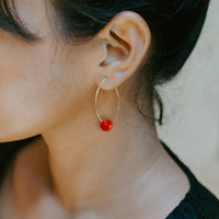 Carnelian on Wire Earrings