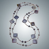 Gray Agate & Freshwater Pearl Necklace