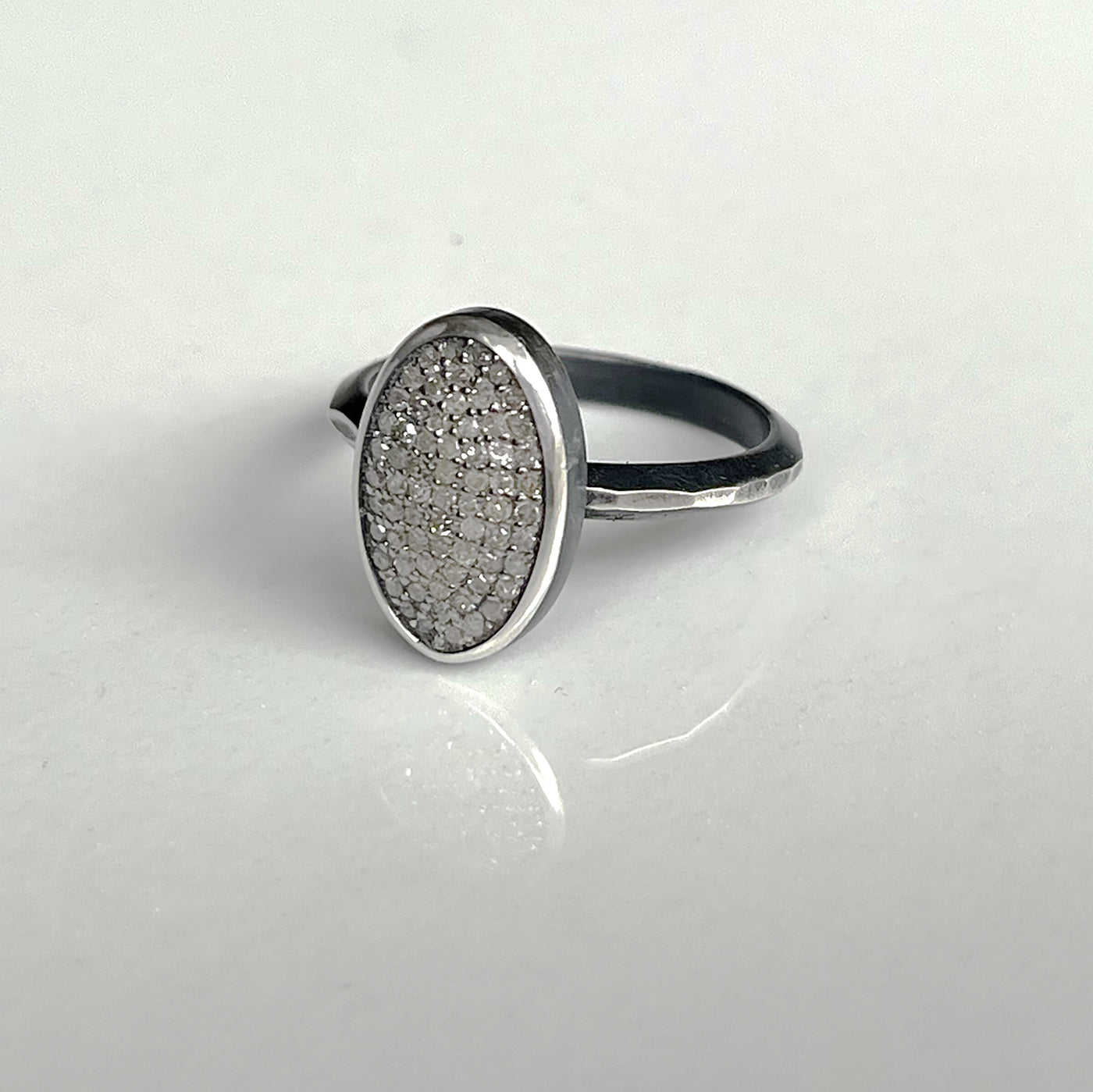 Oval Pave Diamond Ring