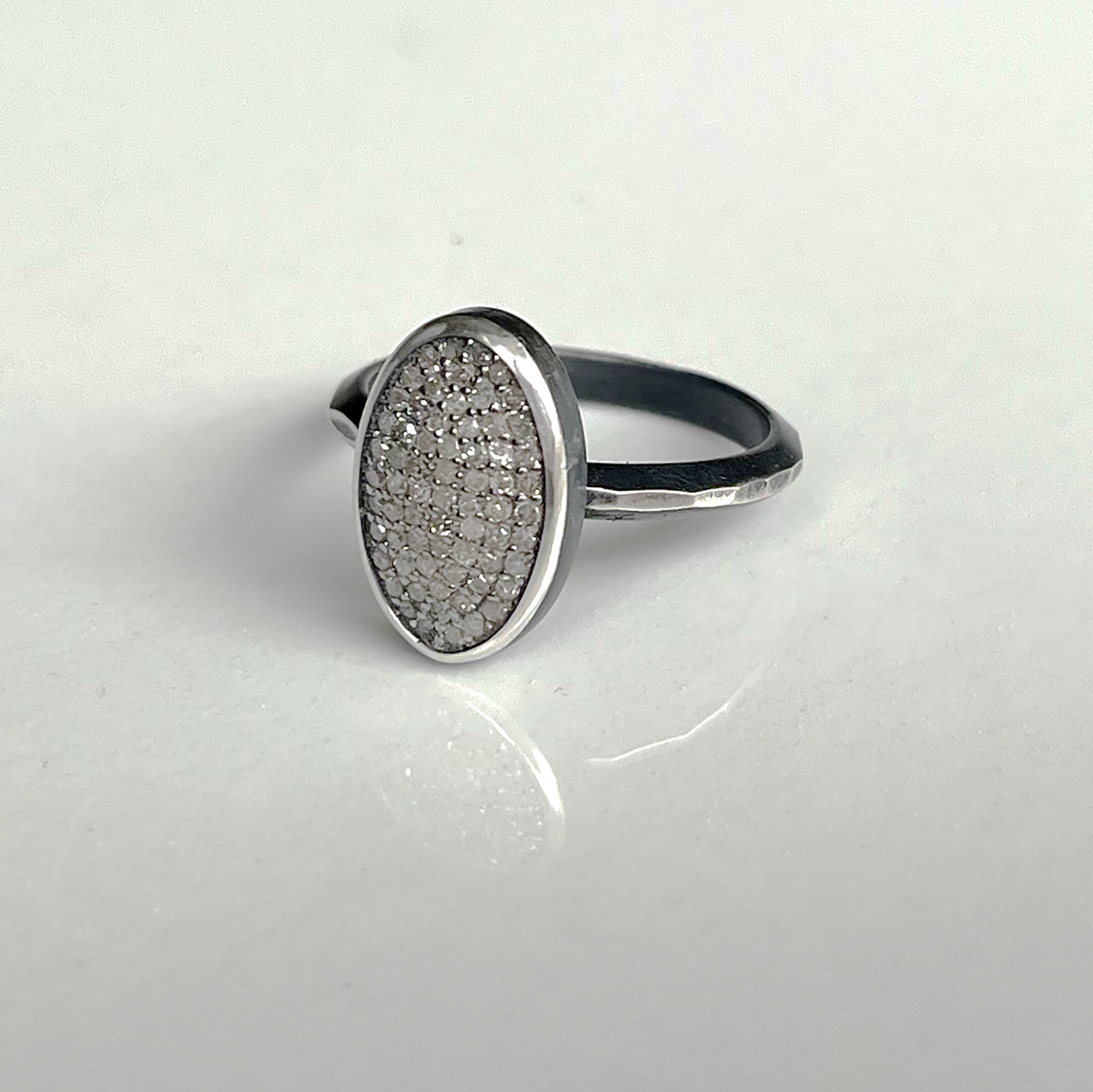 Oval Pave Diamond Ring