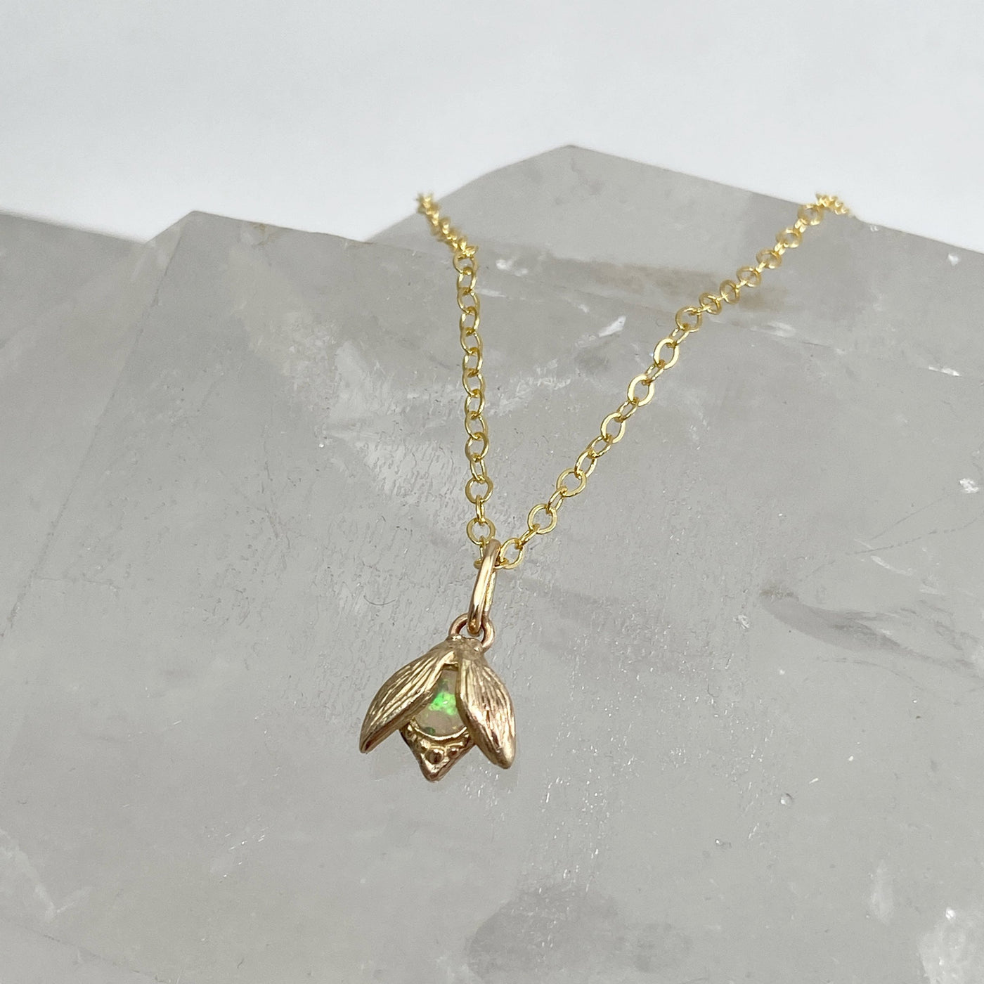 Alida Opal Bug Charm Necklace