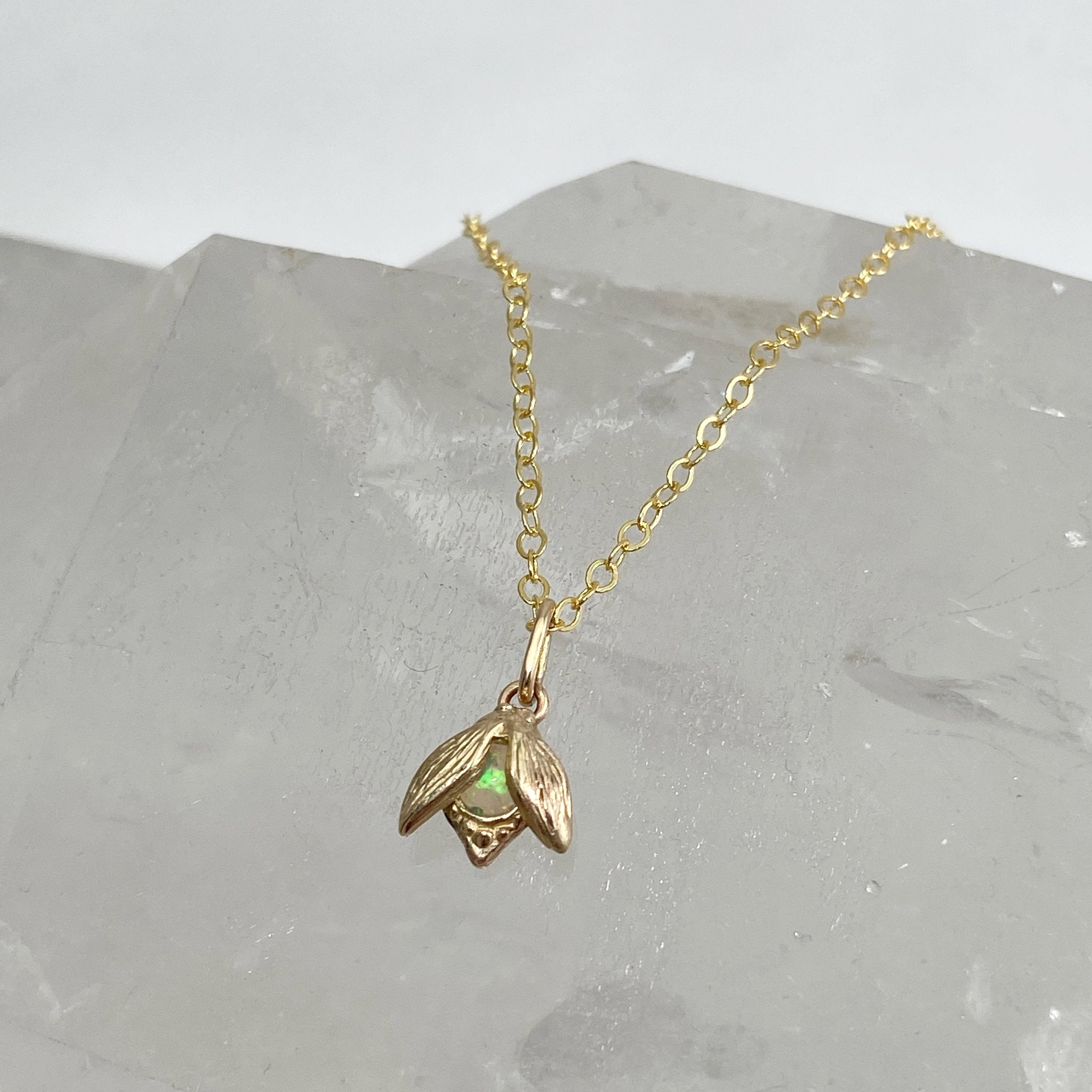 Alida Opal Bug Charm Necklace