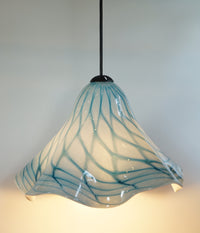 Fluted Aqua Web Pendant