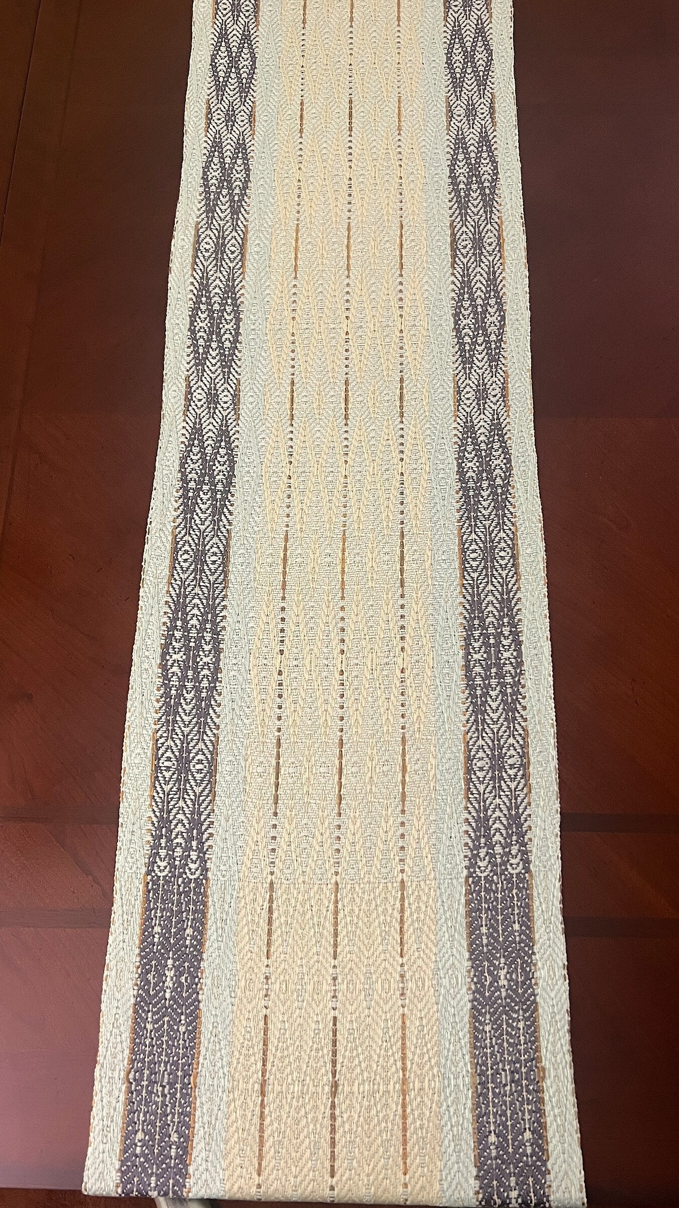 Handwoven Mist Bamboo Table Runner