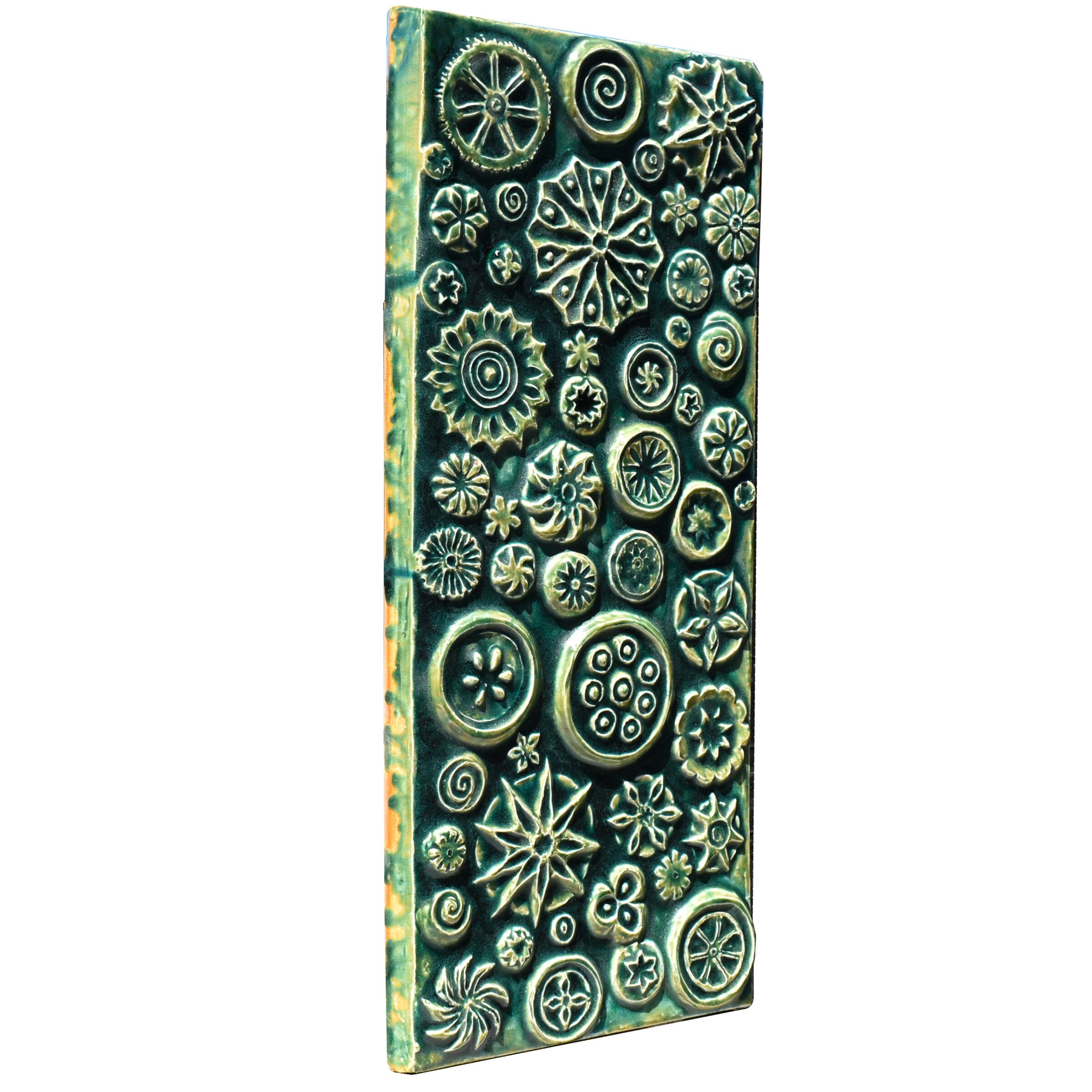 Mosaic of Circles Ceramic Wall Tile in Emerald